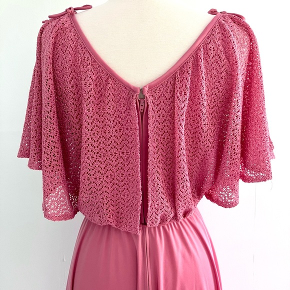 Vintage 70’s dusty rose lace disco dress - Picture 9 of 11